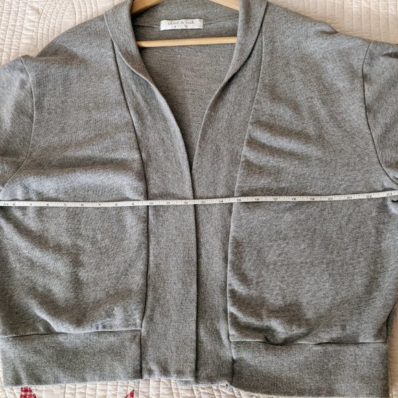 Olive & Oak heather grey "sweatshirt" sweater shrug cardi - Picture 3 of 4